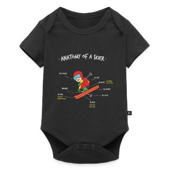 Anatomie eines Skifahrers - Baby Premium Kurzarmbody - Schwarz - Vorne