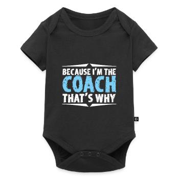 Parce que je suis l'entraîneur, c'est pourquoi Gift Sport - Body à manches courtes Premium Bébé - noir - Devant