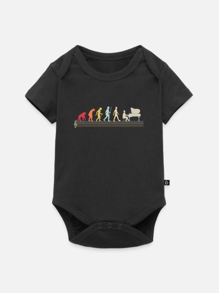 Entwicklung des Menschen Pianist Pianisten - Baby Premium Kurzarmbody - Schwarz