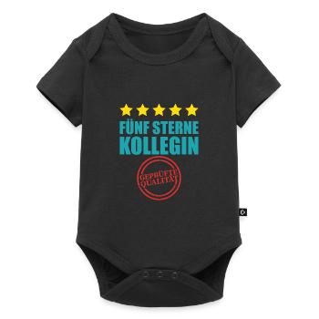 Fünf sterne kollegin Abschied Arbeit Geschenk - Baby Premium Kurzarmbody - Schwarz - Vorne