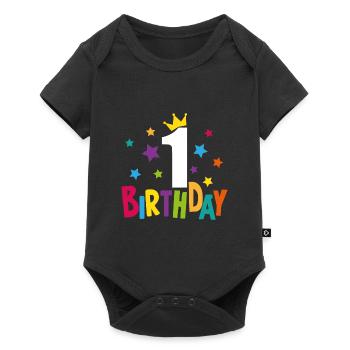 1 anniversaire cadeau 1 année maternelle enfants - Body à manches courtes Premium Bébé - noir - Devant