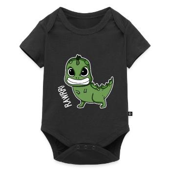 Bébé dinosaure cadeau - Body à manches courtes Premium Bébé - noir - Devant