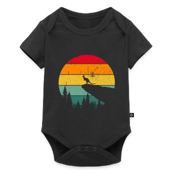 Vintage Rétro Kangourou Australie Cadeau - Body à manches courtes Premium Bébé - noir - Devant