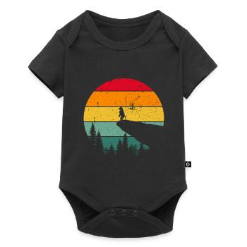Vintage Retro Monkey Monkey Music Banana Chimpanzee - Baby Premium short-sleeve bodysuit - black - Front