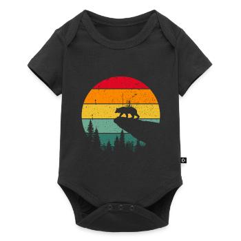 Vintage Rétro ours Bear Comic Wildnis Ours brun - Body à manches courtes Premium Bébé - noir - Devant