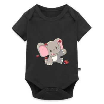 Animaux sauvages Eléphants Bébé Coccinelle Bonheur - Body à manches courtes Premium Bébé - noir - Devant