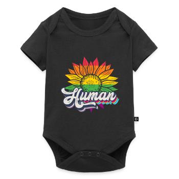 Human Sunflower Rainbow LGBTQ Pride Flag - Baby Premium short-sleeve bodysuit - black - Front
