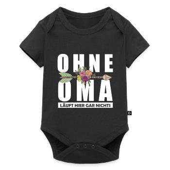 Ohne Oma läuft hier gar nichts - Baby Premium Kurzarmbody - Schwarz - Vorne