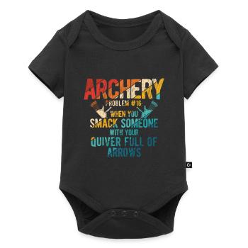 Bogenschießen Archery - Baby Premium Kurzarmbody - Schwarz - Vorne