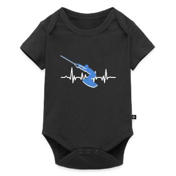 Wakeboard Wind Surf Gift Heartbeat - Baby Premium short-sleeve bodysuit - black - Front