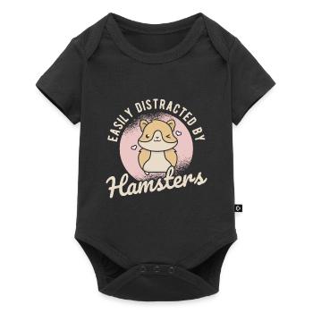 Nagetier Hamster - Baby Premium Kurzarmbody - Schwarz - Vorne