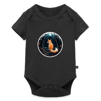 Pack animals: foxes, foxes, forest dwellers, forest animals - Baby Premium short-sleeve bodysuit - black - Front