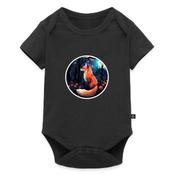 Pack animals: foxes, foxes, forest dwellers, forest animals - Baby Premium short-sleeve bodysuit - black - Front