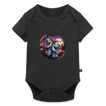 Drôles de chevaux d’Halloween fous - Body à manches courtes Premium Bébé - noir - Devant