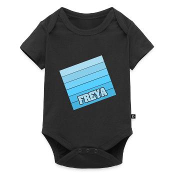 Geschenk für Freya - Baby Premium Kurzarmbody - Schwarz - Vorne