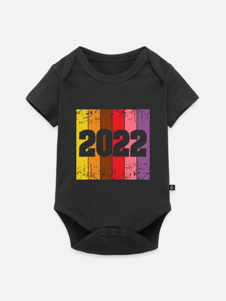 Jahrgang 2022 - Baby Premium Kurzarmbody - Schwarz