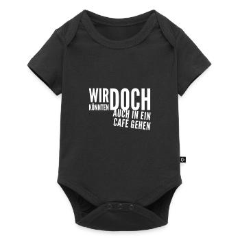 wollen wir einen Kaffee trinken gehen? - Baby Premium Kurzarmbody - Schwarz - Vorne