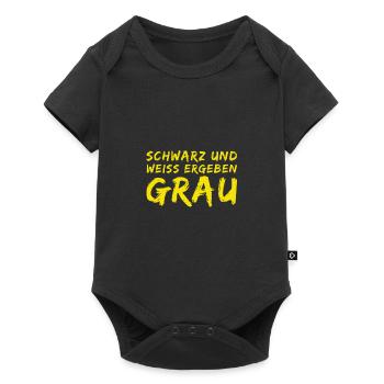 schwarz und weiß ergeben grau - Baby Premium Kurzarmbody - Schwarz - Vorne