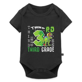 3rd class Dino T-Rex - Baby Premium short-sleeve bodysuit - black - Front