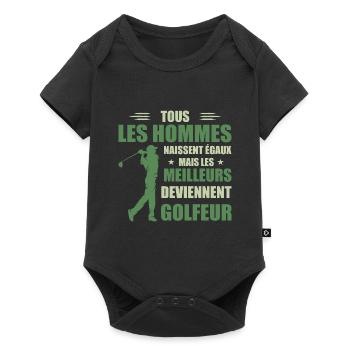 Ebenso bessere Männer werden Golfer - Baby Premium Kurzarmbody - Schwarz - Vorne