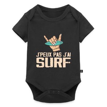 I can't I surf - Baby Premium short-sleeve bodysuit - black - Front