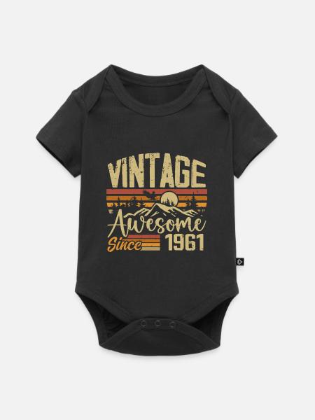 Vintage 1961 Rétro Cadeau D’anniversaire 1961 - Premium kortærmet baby-body - sort