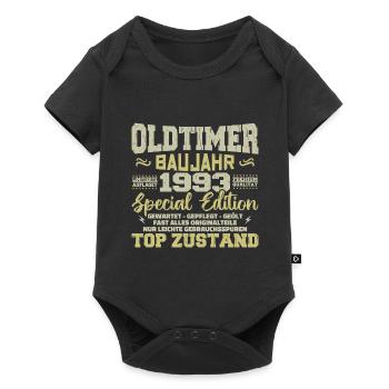 Jahrgang 1993 geboren Retro Geburtstag Vintage - Baby Premium Kurzarmbody - Schwarz - Vorne