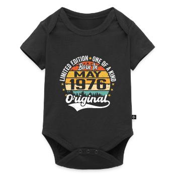 Cadeau d’anniversaire mai 1976 né en mai 1976 - Body à manches courtes Premium Bébé - noir - Devant