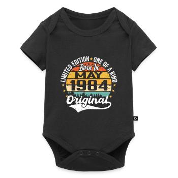 Cadeau d’anniversaire mai 1984 né en mai 1984 - Body à manches courtes Premium Bébé - noir - Devant