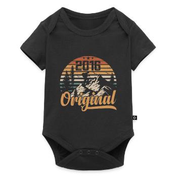 Original 2016 Retro 2016 Jahrgang 2016 Jubiläum - Baby Premium Kurzarmbody - Schwarz - Vorne