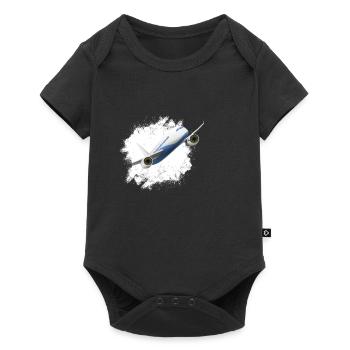 Airplane Tshirt Men's Helicopter Pilot Airplane - Baby Premium short-sleeve bodysuit - black - Front