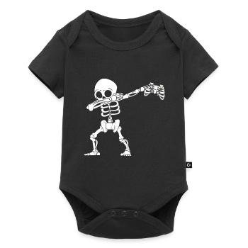 Halloween Dabbing Skeleton Gamer - Baby Premium short-sleeve bodysuit - black - Front
