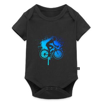 Velo Radfahren Radfahrer Fahrradfahren - Baby Premium Kurzarmbody - Schwarz - Vorne