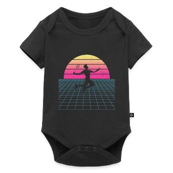 Women's Men's Squash Badminton Badminton Badmintons - Baby Premium short-sleeve bodysuit - black - Front
