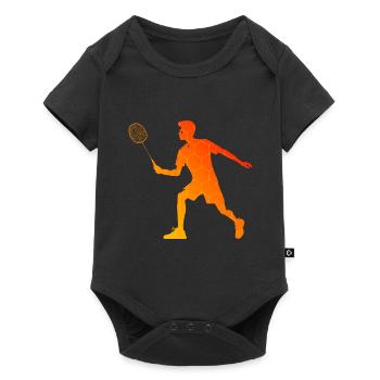 Joueurs de badminton hommes badminton badminton - Body à manches courtes Premium Bébé - noir - Devant