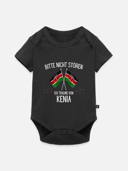 Bitte nicht stören ich träume von Kenia - Baby Premium Kurzarmbody - Schwarz