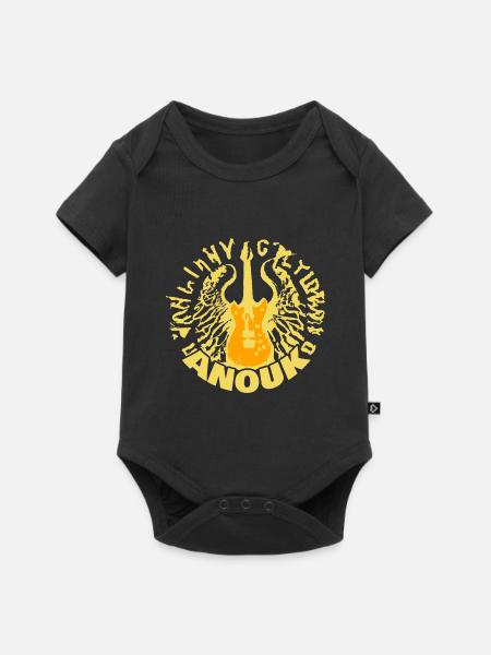 Anouk als Gitarre - Baby Premium Kurzarmbody - Schwarz