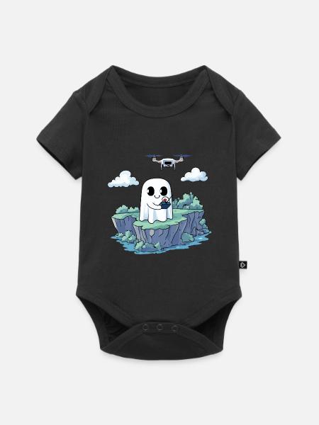 Geist Drohne Halloween - Baby Premium Kurzarmbody - Schwarz