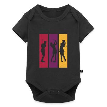 Golf golfeur femmes cadeau clubs de golf rétro - Body à manches courtes Premium Bébé - noir - Devant