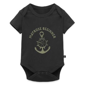 Moin Schiffanker Anker Nordsee Spruch Geschenk See - Baby Premium Kurzarmbody - Schwarz - Vorne