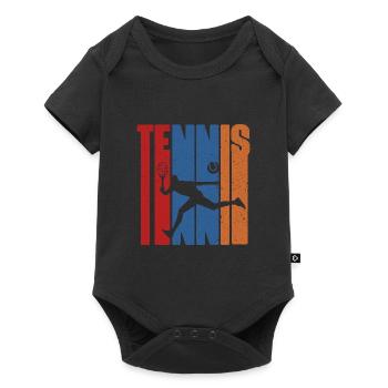 Tennis Vintage Amateur de Tennis Joueur de Tennis Sports - Body à manches courtes Premium Bébé - noir - Devant