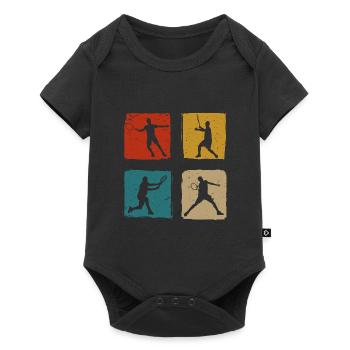 Tennis Mama Tennisspieler Spruch Geschenk Sport - Baby Premium Kurzarmbody - Schwarz - Vorne