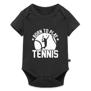 Tennis Lover Tennisspieler Sport Spruch Geschenk - Baby Premium Kurzarmbody - Schwarz - Vorne