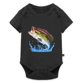 Big Bass, cadeau de pêche, cadeau cool de pêcheur, poisson - Body à manches courtes Premium Bébé - noir - Devant