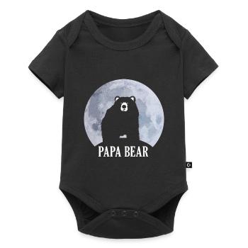 Papa Bear fier fête des pères - Body à manches courtes Premium Bébé - noir - Devant