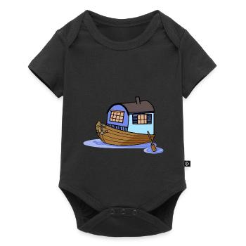 Navire Ahoi House Bateau à rames Bateau à aubes Marin - Body à manches courtes Premium Bébé - noir - Devant