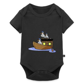 Boat Ship Seagulls Sailors North Sea Baltic Sea Kiel - Baby Premium short-sleeve bodysuit - black - Front
