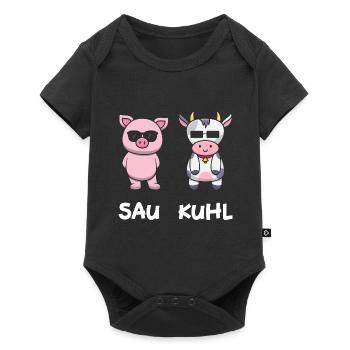Sau Kuhl - Baby Premium Kurzarmbody - Schwarz - Vorne