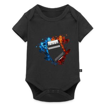 Accordéon Rouge Bleu Feu Instrument de Musique - Body à manches courtes Premium Bébé - noir - Devant