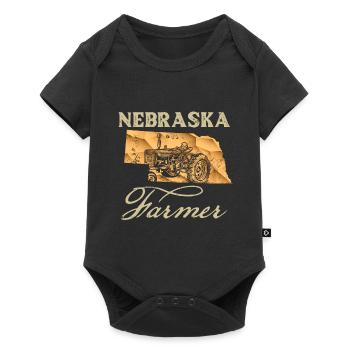 Nebraska Farmer Tractor Lover State Map Farming Lo - Baby Premium short-sleeve bodysuit - black - Front